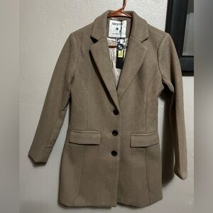 Allegra K Women's Tan Single Breasted Coat